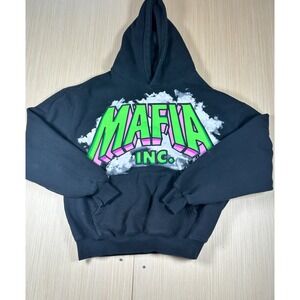 Mafia INC. Hoodie Mens M Black‎ Fleece Lined Graphic Kangaroo Pocket Pullover